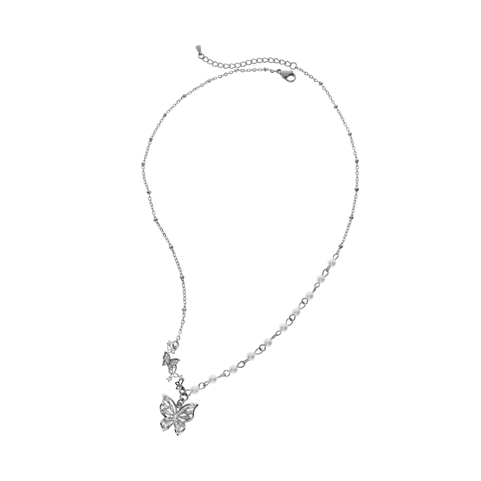 蝶々庭園アンバランスネックレス necklace STEEL EDITION 