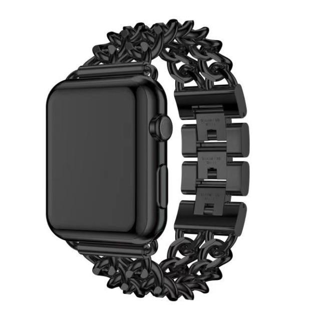 DoubleRowデニムチェーンストラップ Apple watch apple watch バンド givgiv 38mm/40mm Black 