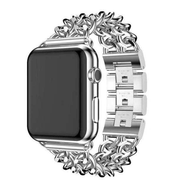 DoubleRowデニムチェーンストラップ Apple watch apple watch バンド givgiv 38mm/40mm Silver 