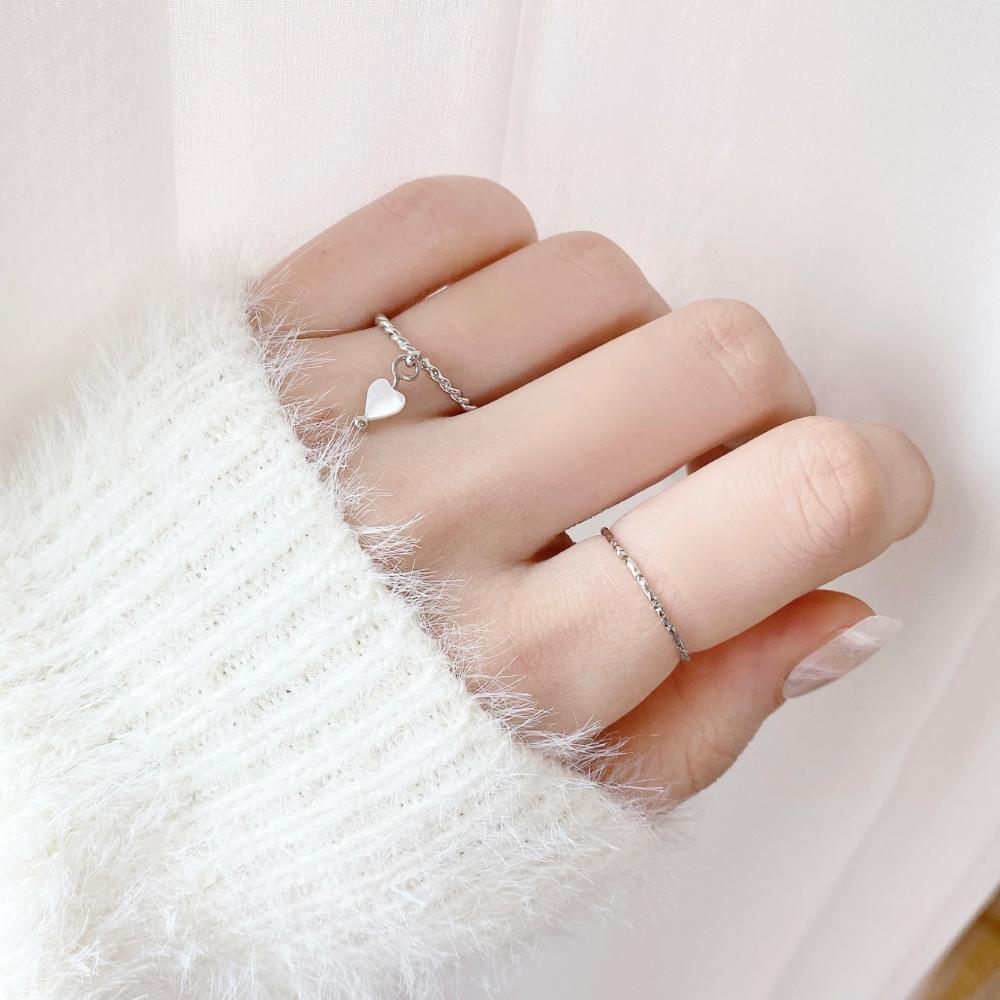Drop Heart Layered リング [5個セット] ring bling moon 