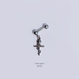 エリス骸骨クロスショートドロップピアッシング Piercing from lizzy 