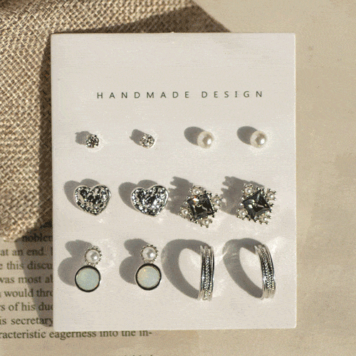 Frame Cubic ピアス [12個セット] Earrings SET ME UP♡ 