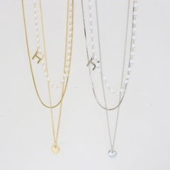 H Pearl Layered ネックレス necklace bling moon 