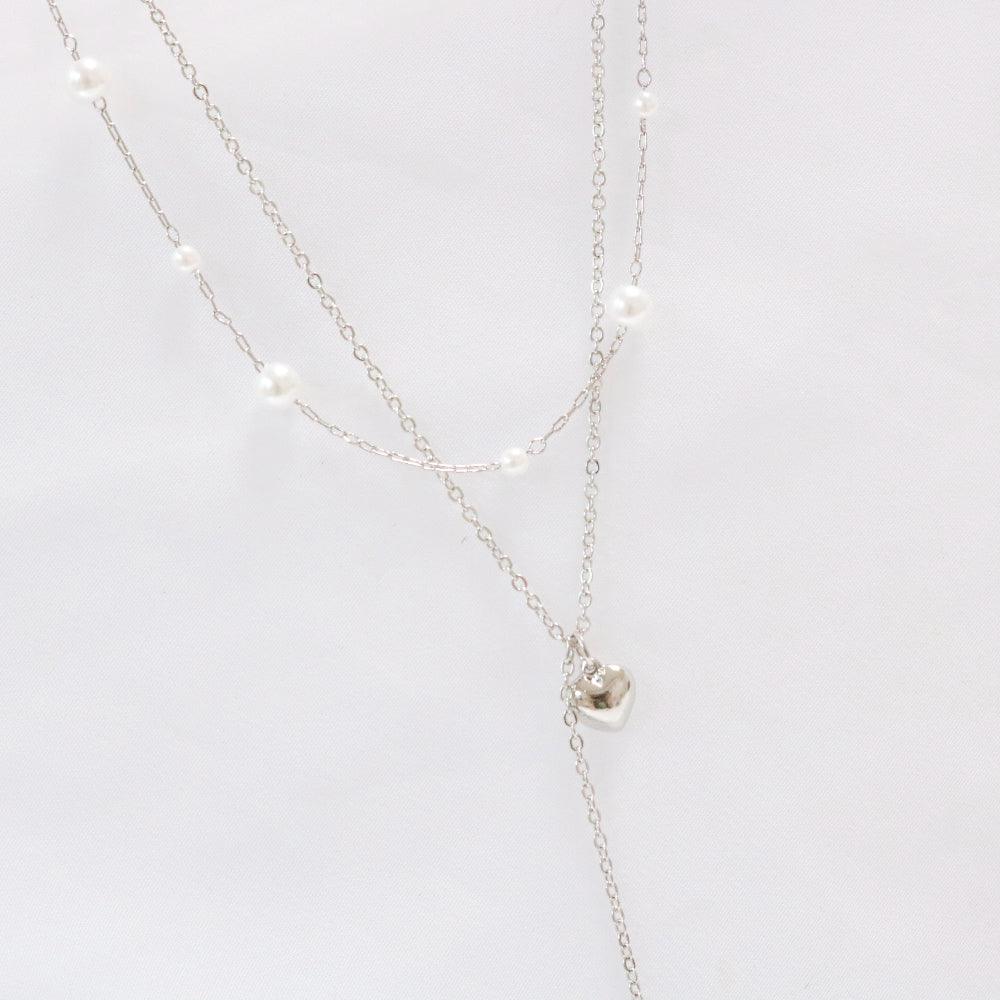 ハートチェーンレイヤードネックレス necklace bling moon 