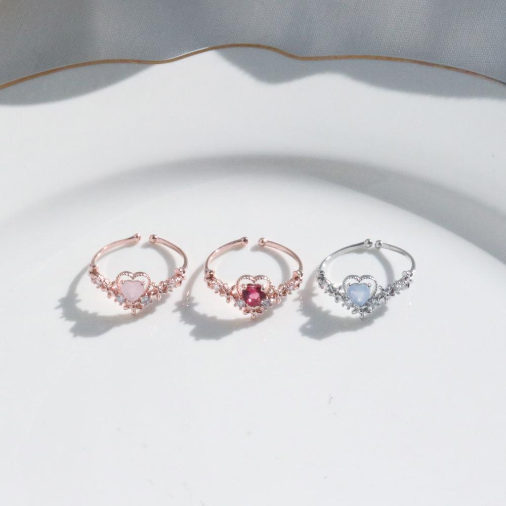 Heart Crown Ring (3 color) ring bling moon 