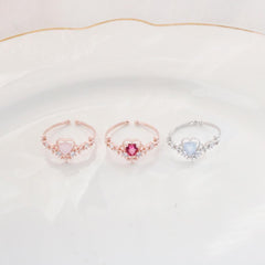 Heart Crown Ring (3 color) ring bling moon 