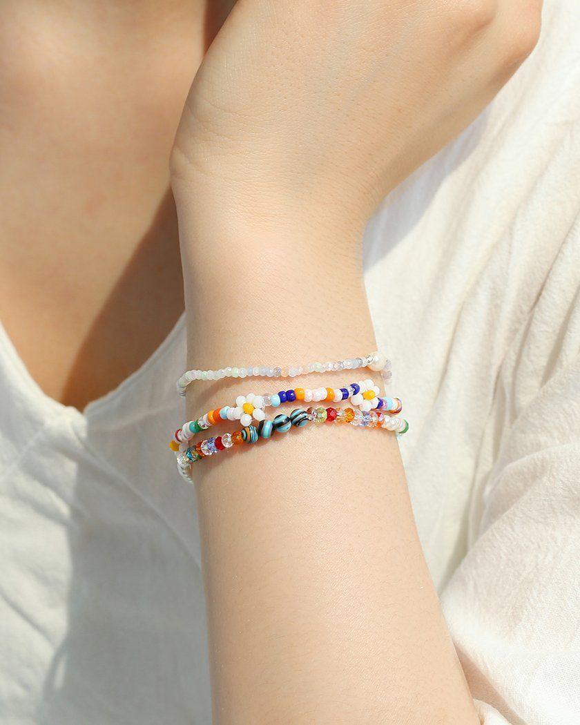 フラワーガーデンカラービーズブレスレット Bracelet soo&soo 