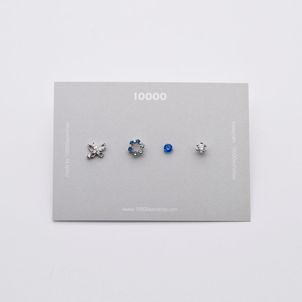 カラー六角キュービックピアッシング[4セット] Piercing 10000won 