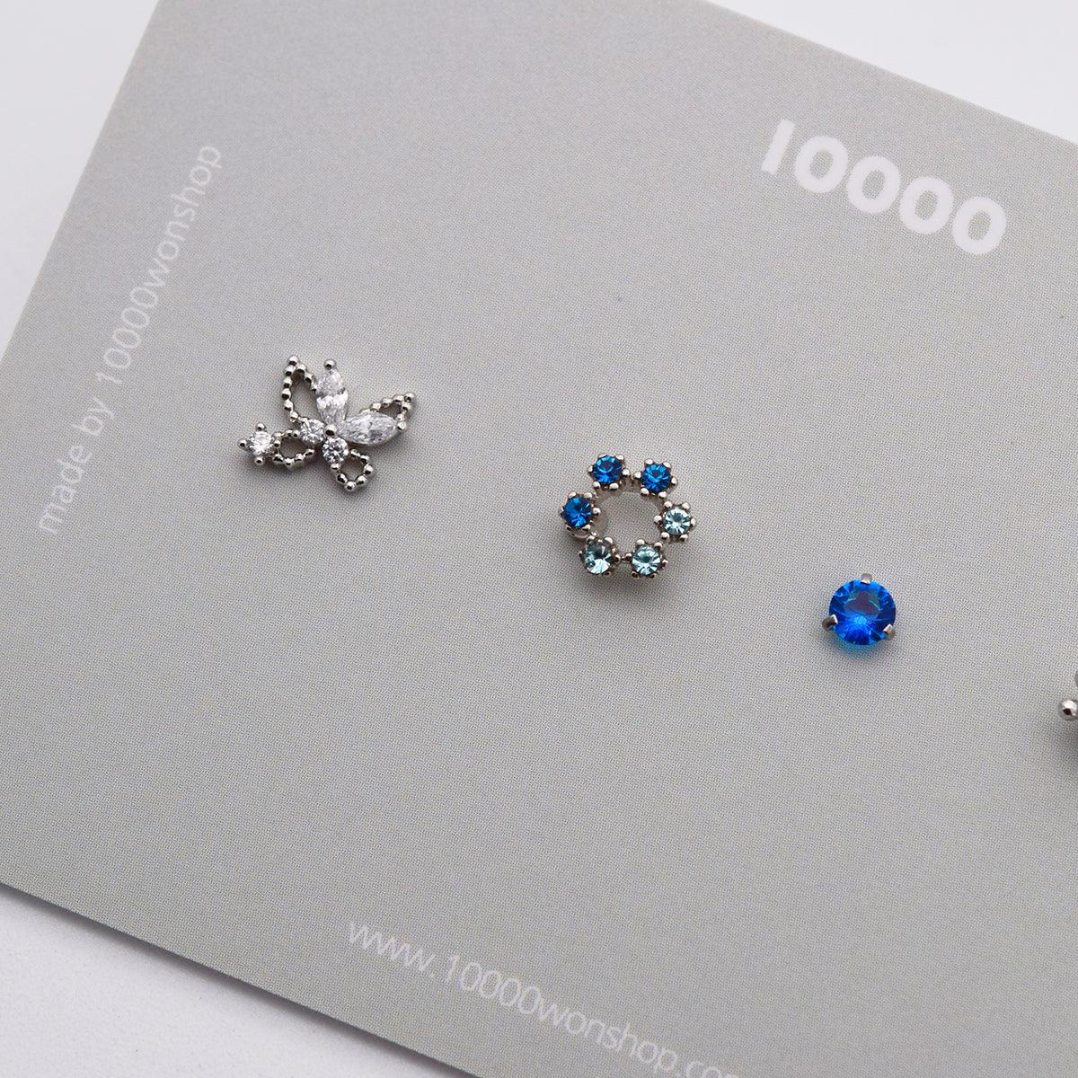 カラー六角キュービックピアッシング[4セット] Piercing 10000won 