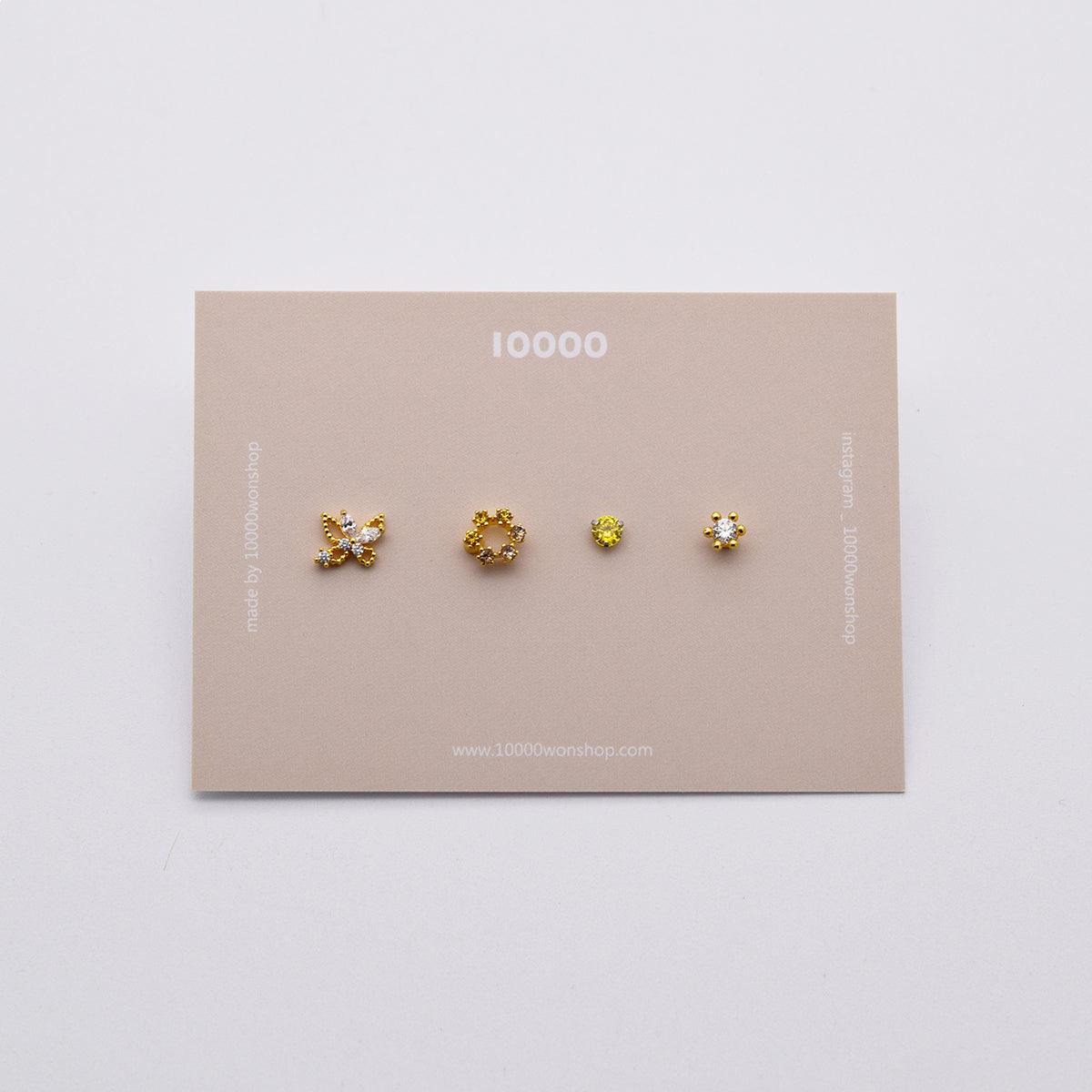 カラー六角キュービックピアッシング[4セット] Piercing 10000won 