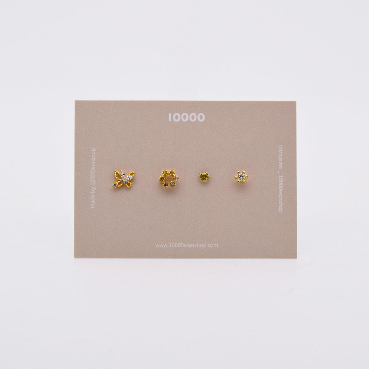 カラー六角キュービックピアッシング[4セット] Piercing 10000won 