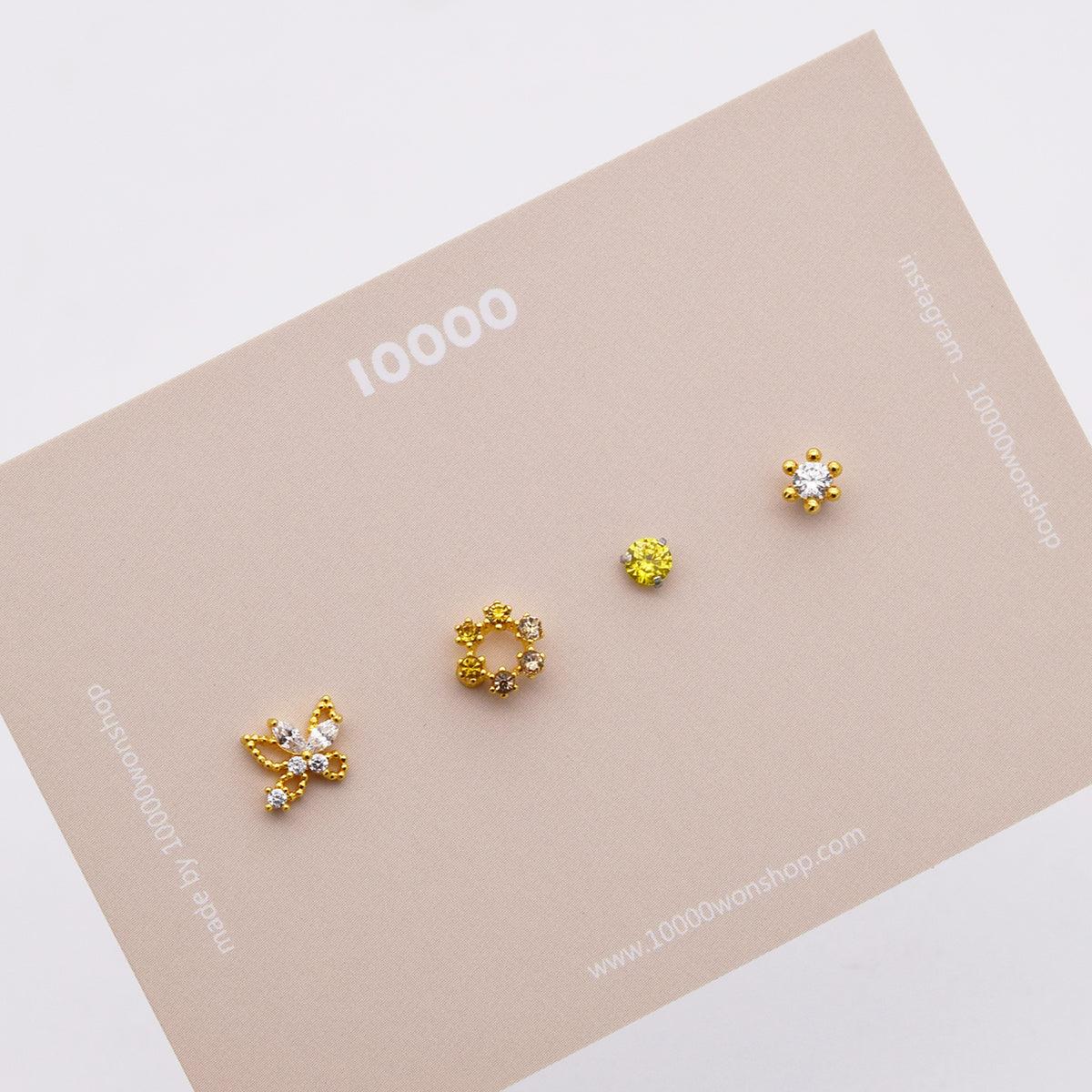 カラー六角キュービックピアッシング[4セット] Piercing 10000won 