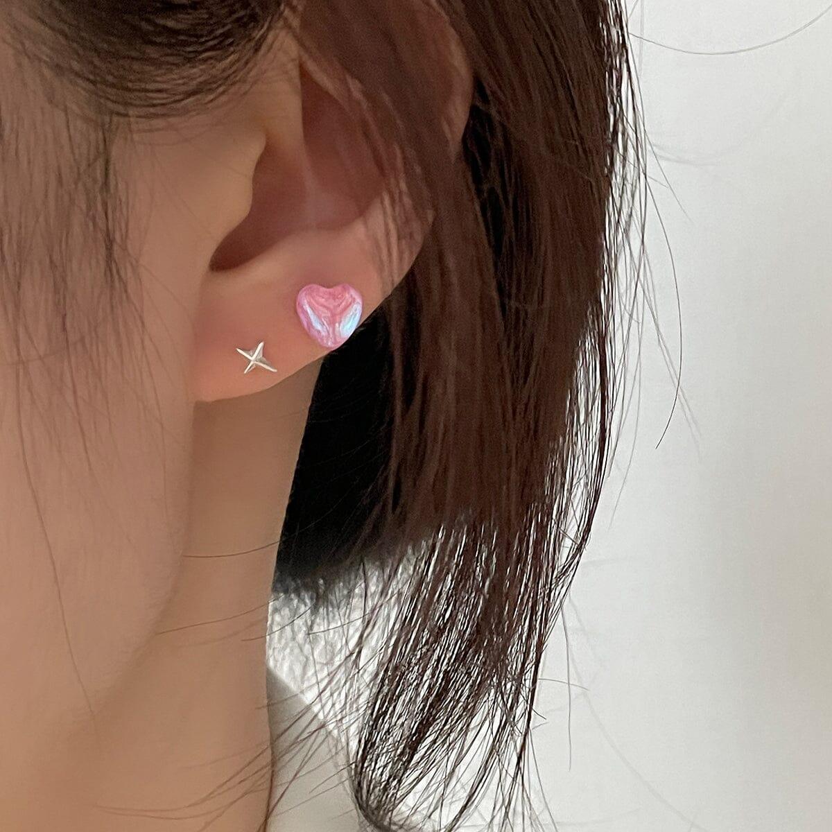 きらびやかなピンクハート ピアッシング Piercing 10000won 