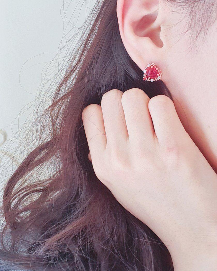 Glitter heart earrings all colors – 4MiLi (フォーミリ)