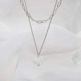 クリアムードレイヤードネックレス necklace bling moon 