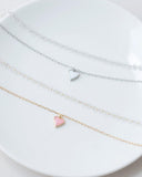 クリスタルビーズ&ハートダブルチョーカーネックレス necklace pink-rocket 
