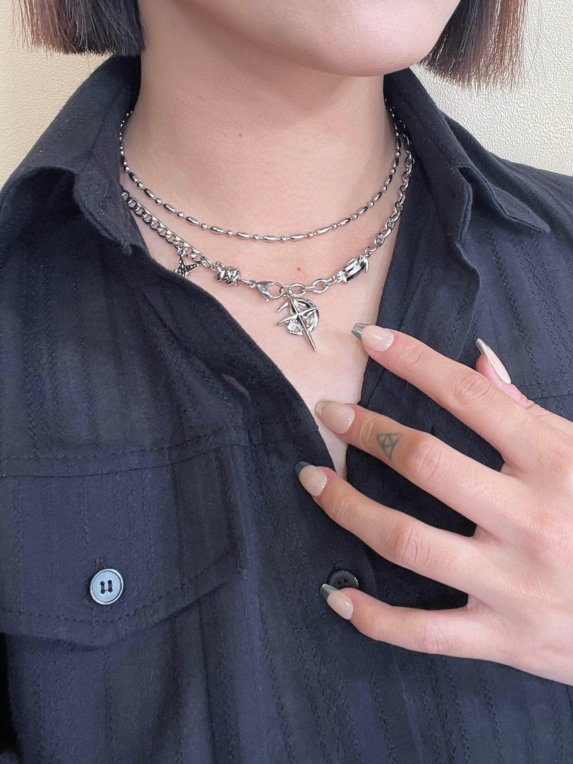 クロスムーンボールドネックレス necklace oh-kim 