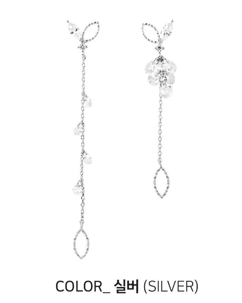 Leaf Unbalanced Silver ピアス Earrings soo&soo 