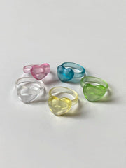 マット ハート ゼリー アクリル リング(5Color) ring younglong-seoul 