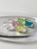 マット ハート ゼリー アクリル リング(5Color) ring younglong-seoul 