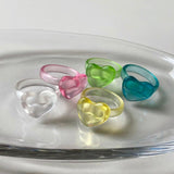 マット ハート ゼリー アクリル リング(5Color) ring younglong-seoul 