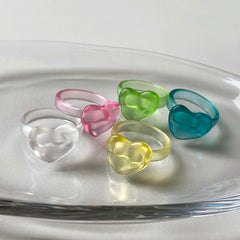 マット ハート ゼリー アクリル リング(5Color) ring younglong-seoul 