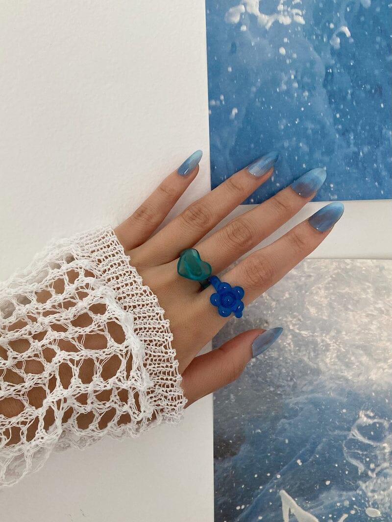 マット ハート ゼリー アクリル リング(5Color) ring younglong-seoul 
