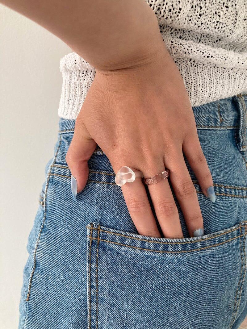 マット ハート ゼリー アクリル リング(5Color) ring younglong-seoul 