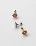 MILKY DOME CUBIC DAISY BARBELL Piercing pink-rocket 