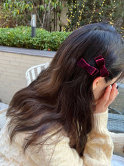 ミニ ベルベット リボン ヘアゴム&ヘアピン(10color/2type) Hair younglong-seoul 