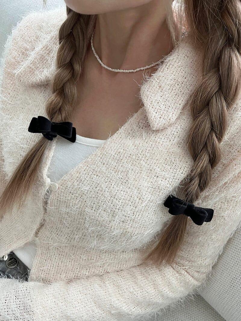 ミニ ベルベット リボン ヘアゴム&ヘアピン(10color/2type) Hair younglong-seoul 