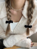 ミニ ベルベット リボン ヘアゴム&ヘアピン(10color/2type) Hair younglong-seoul 