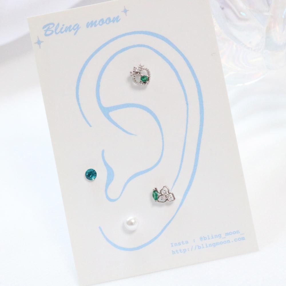 ミニポイントカラーピアッシング(4 set) Piercing bling moon 