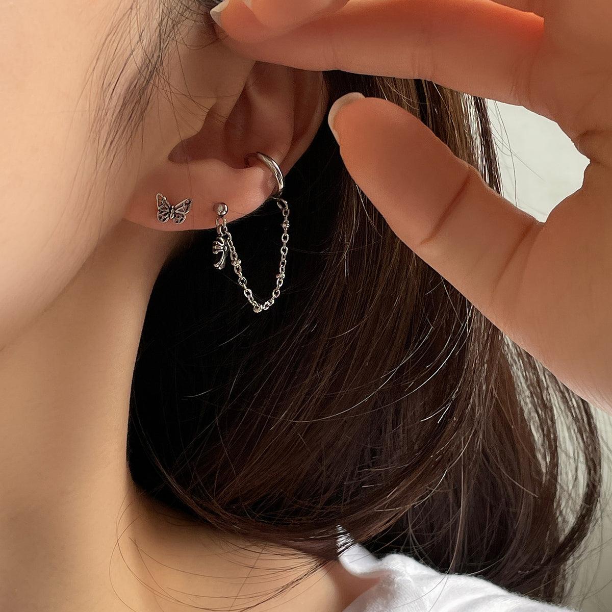 ミニ十字架チェーンピアス Piercing 10000won 