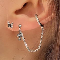 ミニ十字架チェーンピアス Piercing 10000won 