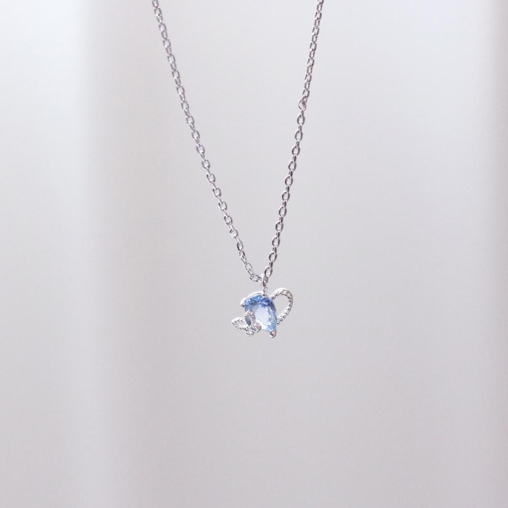 Ocean Blue Heart ネックレス necklace bling moon 