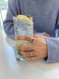 パープルハートキュービックボールドオープンリング ring oh-kim 
