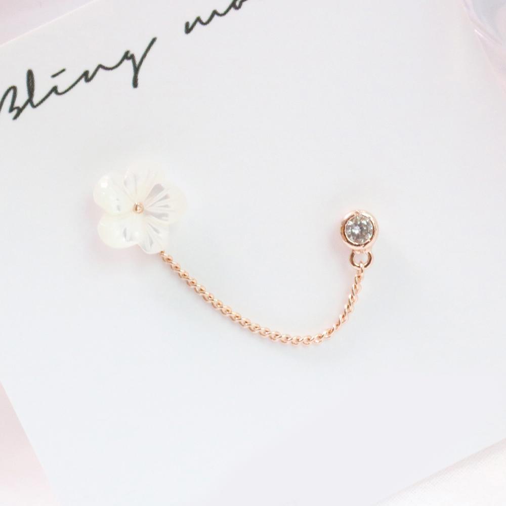 Pearl Flower Two-Ring ピアス Earrings bling moon 