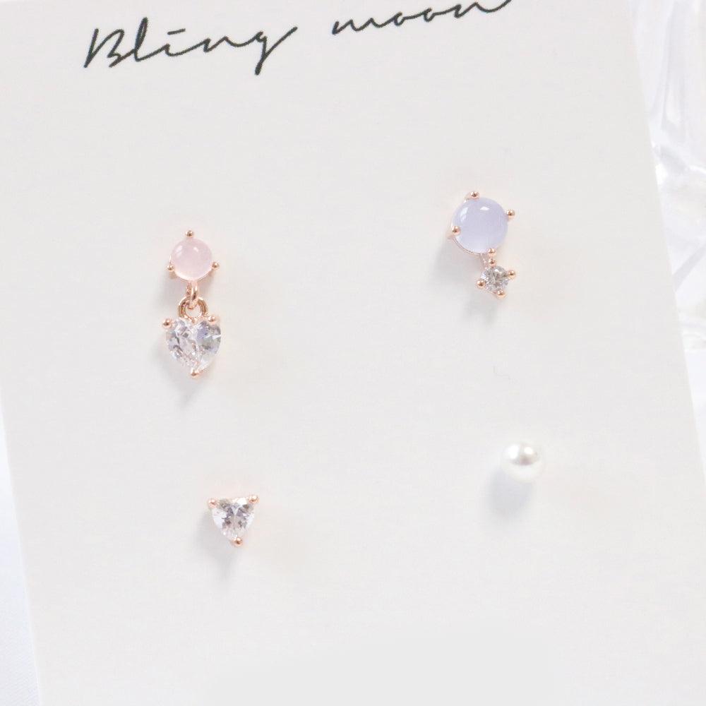 Pearl of Heart ピアス SET Earrings bling moon 