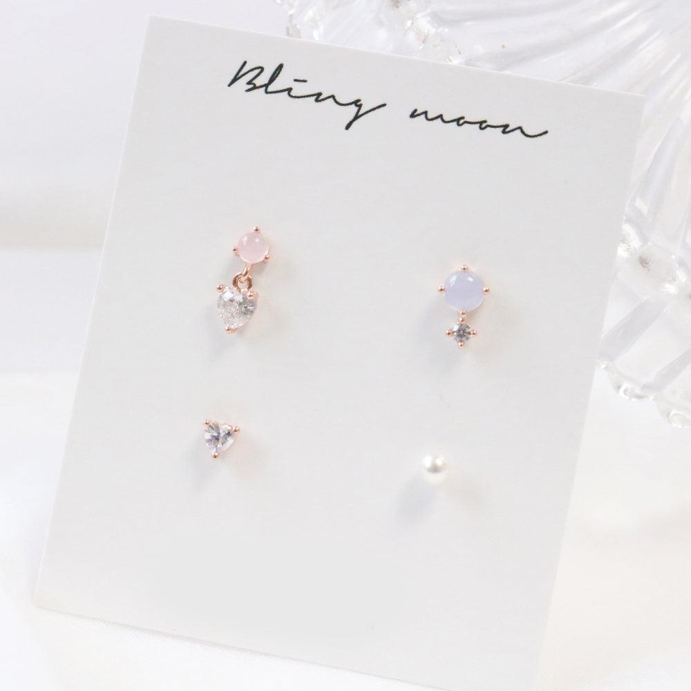 Pearl of Heart ピアス SET Earrings bling moon 