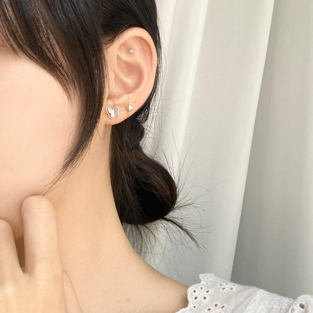 ピュア蝶々ハートピアス(4 set) Earrings bling moon 