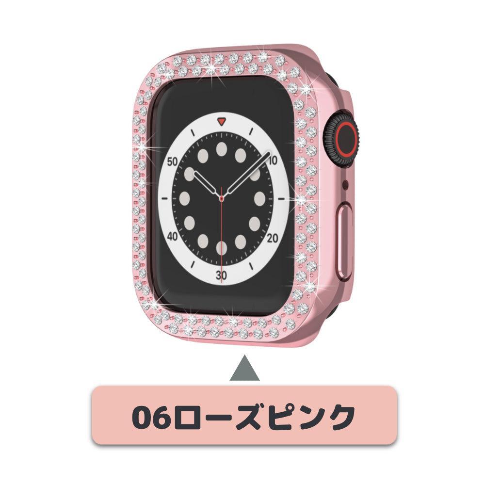 【前面ガラス無し】applewatch7専用_キュービック ダブルライン 保護ケース apple watch バンド givgiv 06ローズピンク (1個) 41mm (Applewatch 7) 