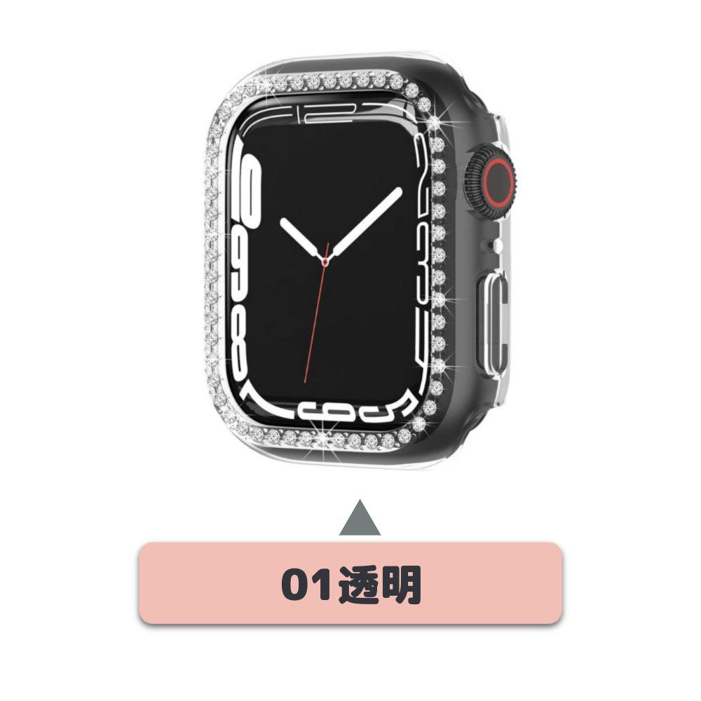 【前面ガラス無し】applewatch7専用_キュービック シングルライン 保護ケース apple watch バンド givgiv 01透明 (1個) 41mm (Applewatch 7) 