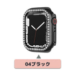【前面ガラス無し】applewatch7専用_キュービック シングルライン 保護ケース apple watch バンド givgiv 04ブラック (1個) 41mm (Applewatch 7) 