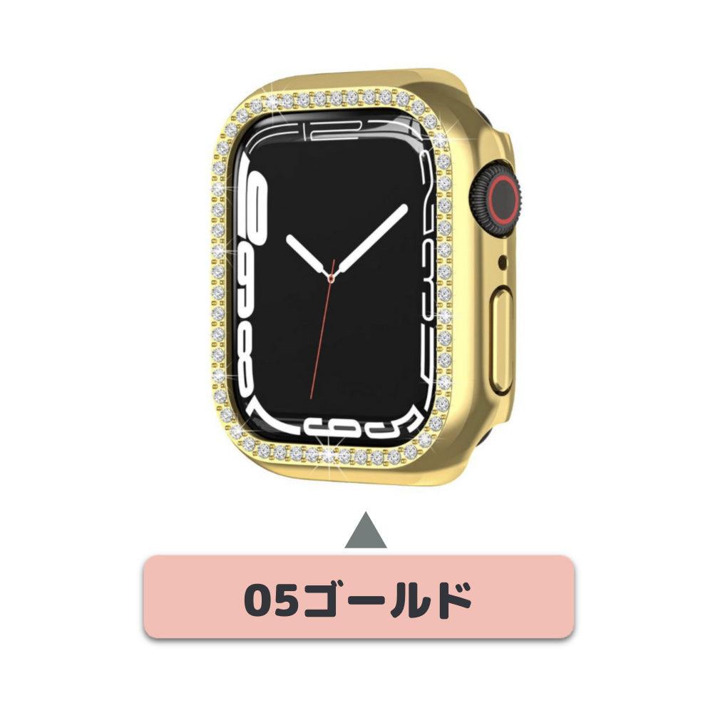 【前面ガラス無し】applewatch7専用_キュービック シングルライン 保護ケース apple watch バンド givgiv 05 ゴールド (1個) 41mm (Applewatch 7) 