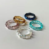 ラフ テクスチャ アクリル リング(5Color) ring younglong-seoul 