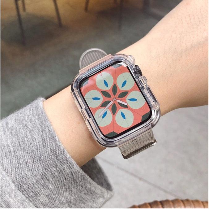 レインボー シリコン 透明 Apple Watch バンド apple watch バンド givgiv 