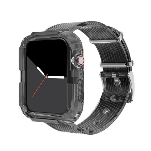 レインボー シリコン 透明 Apple Watch バンド apple watch バンド givgiv black 38mm/40mm用 