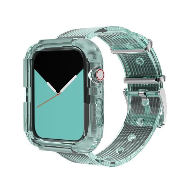 レインボー シリコン 透明 Apple Watch バンド apple watch バンド givgiv green 38mm/40mm用 