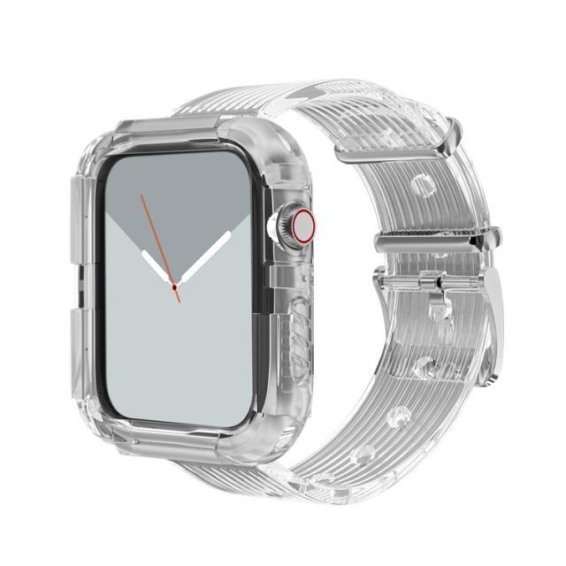 レインボー シリコン 透明 Apple Watch バンド apple watch バンド givgiv 透明 38mm/40mm用 
